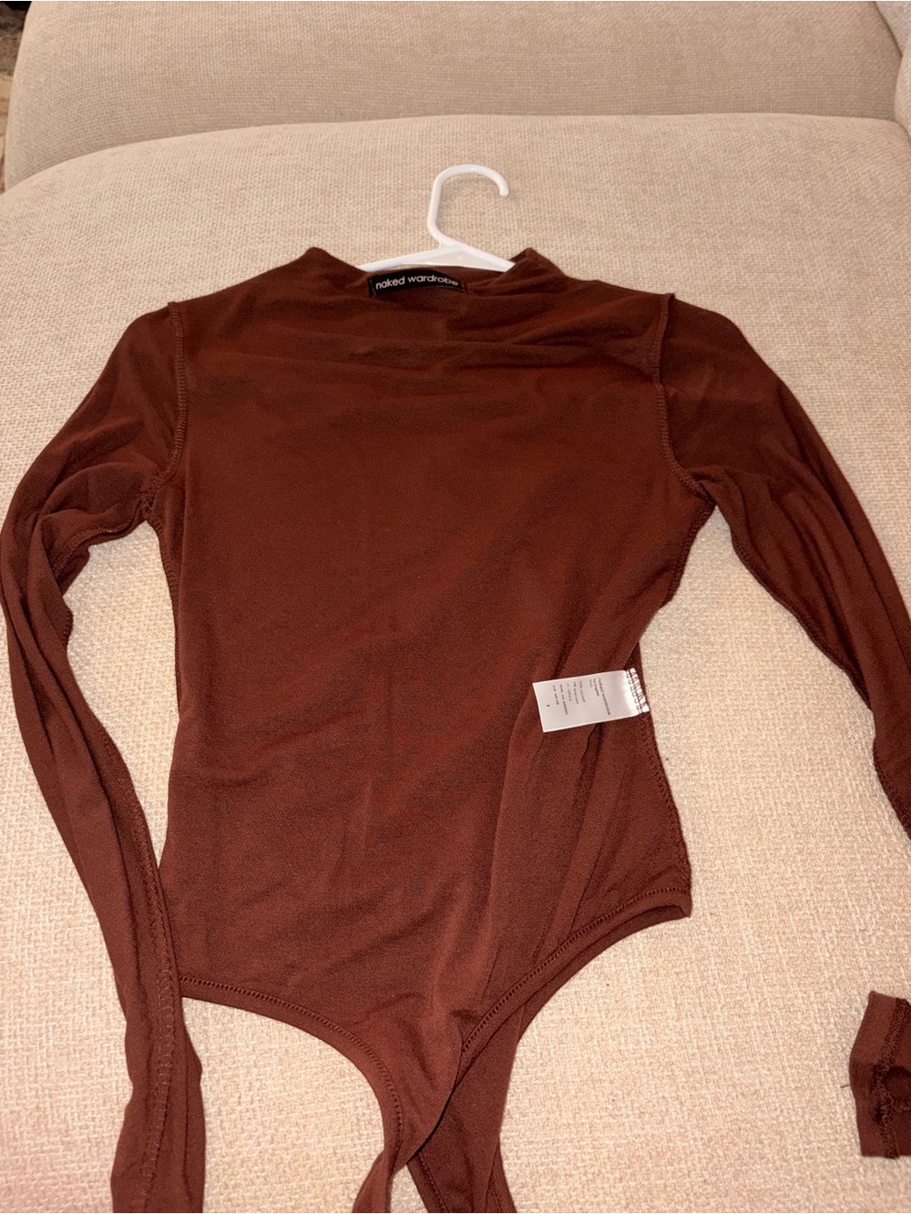 naked wardrobe Brown Long-Sleeve Bodysuit